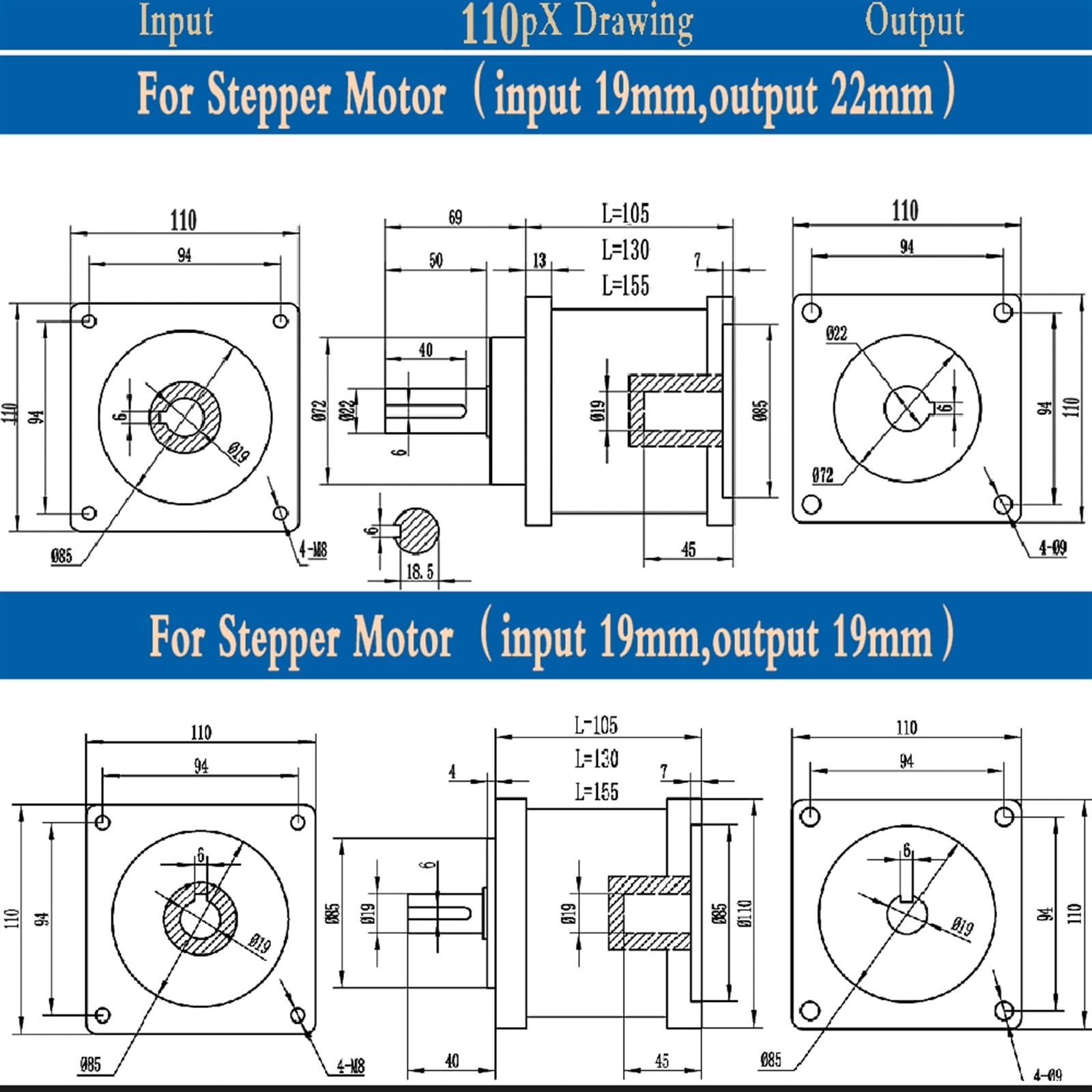 Amazon.co.jp: ステッピングモーター、 Nema42 110 ミリメートル遊星